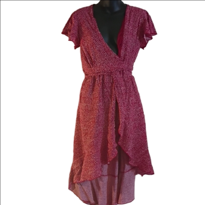 Zesica Floral High Low Wrap Dress. Size Medium. Perfect Boho Vibes.